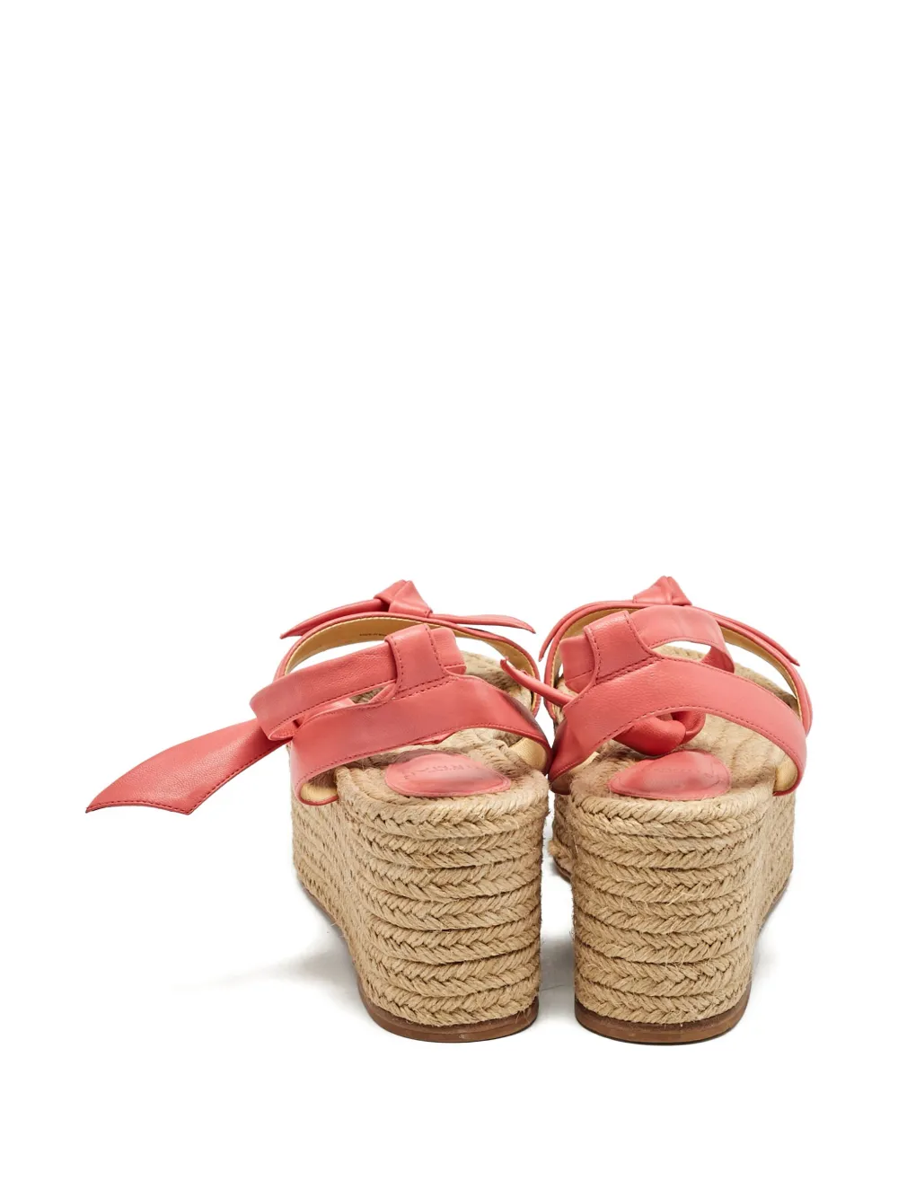 Pre-owned Alexandre Birman Leather Bow-detail Wedge Espadrilles In Pink