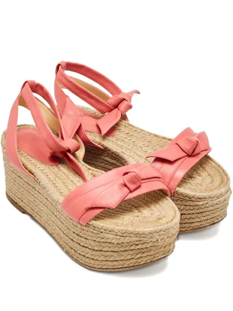 Alexandre Birman leather bow-detail wedge espadrilles