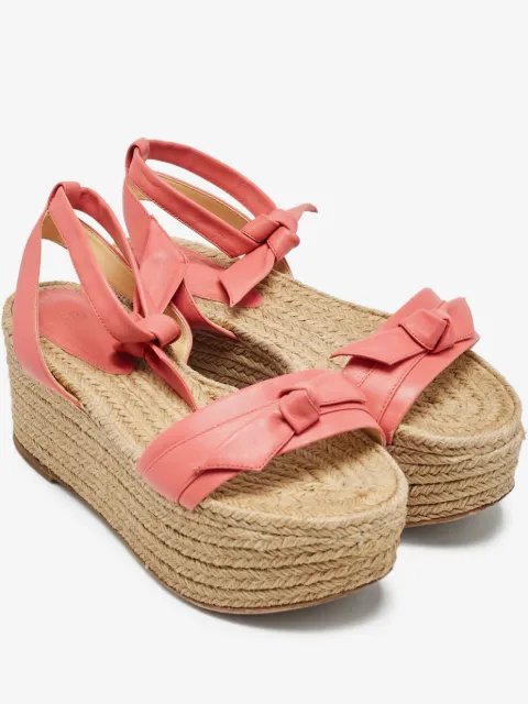 Alexandre Birman leather bow-detail wedge espadrilles