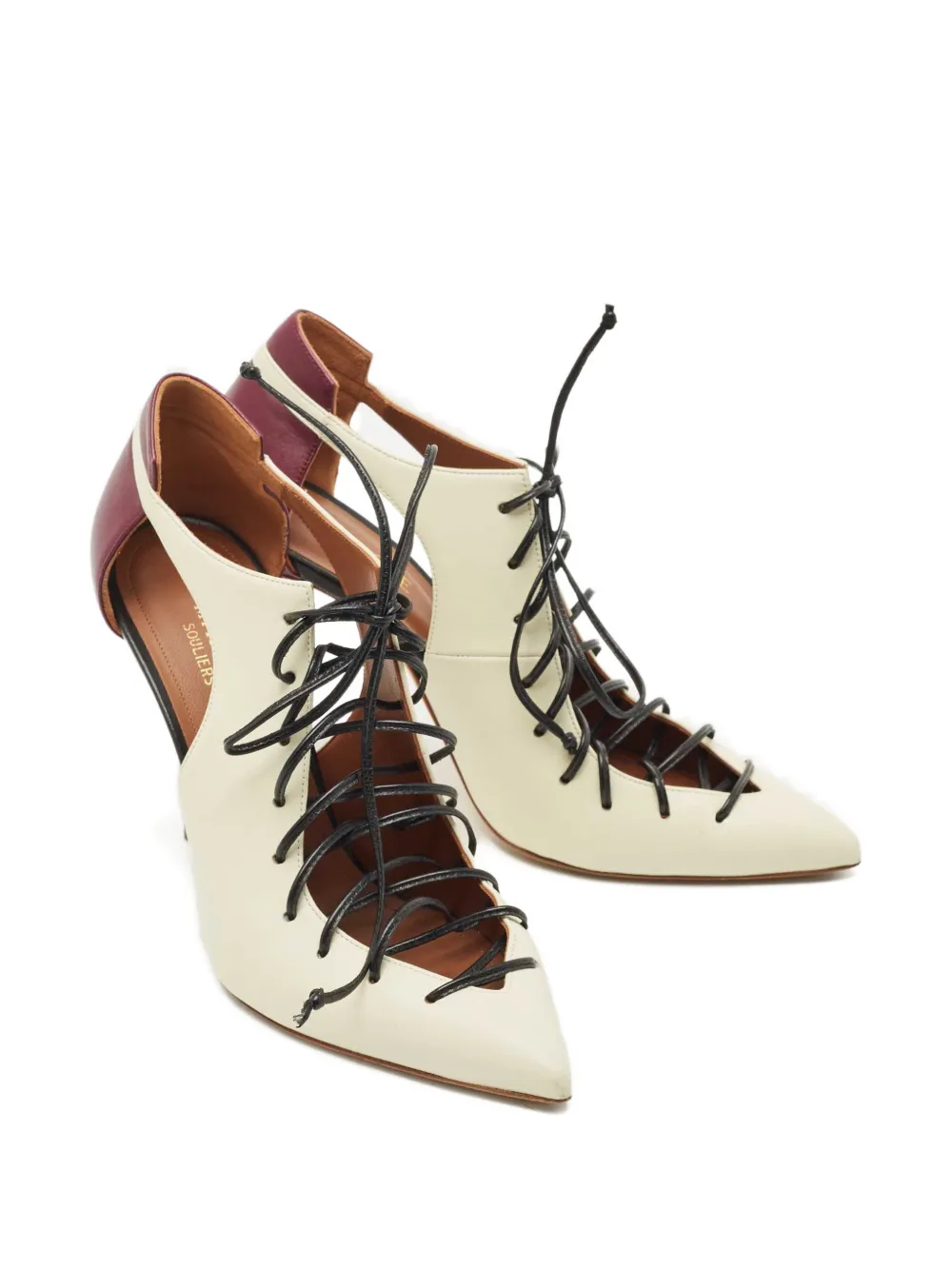 Malone Souliers Montana leather lace-up pumps - Wit