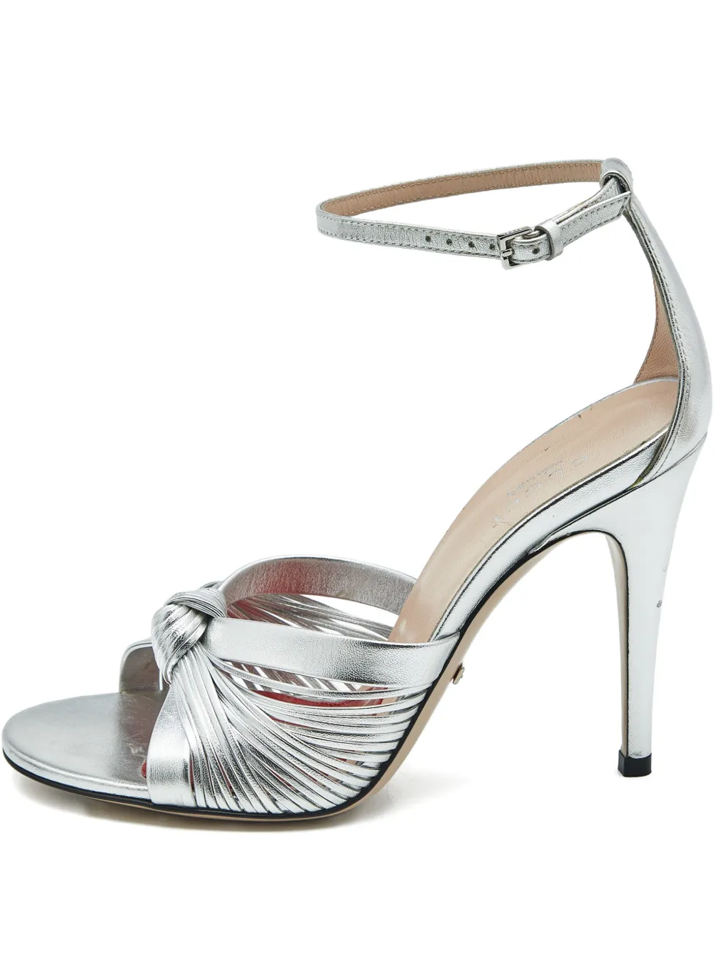 Gucci Pre-Owned Allie knot-detail ankle-strap sandals - Silber