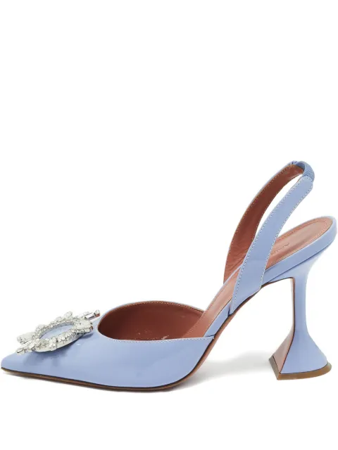 Amina Muaddi crystal-embellishment slingback pumps