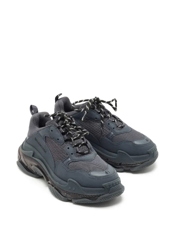 Balenciaga Pre-Owned Triple S Clear Sole Sneakers | Grey | FARFETCH