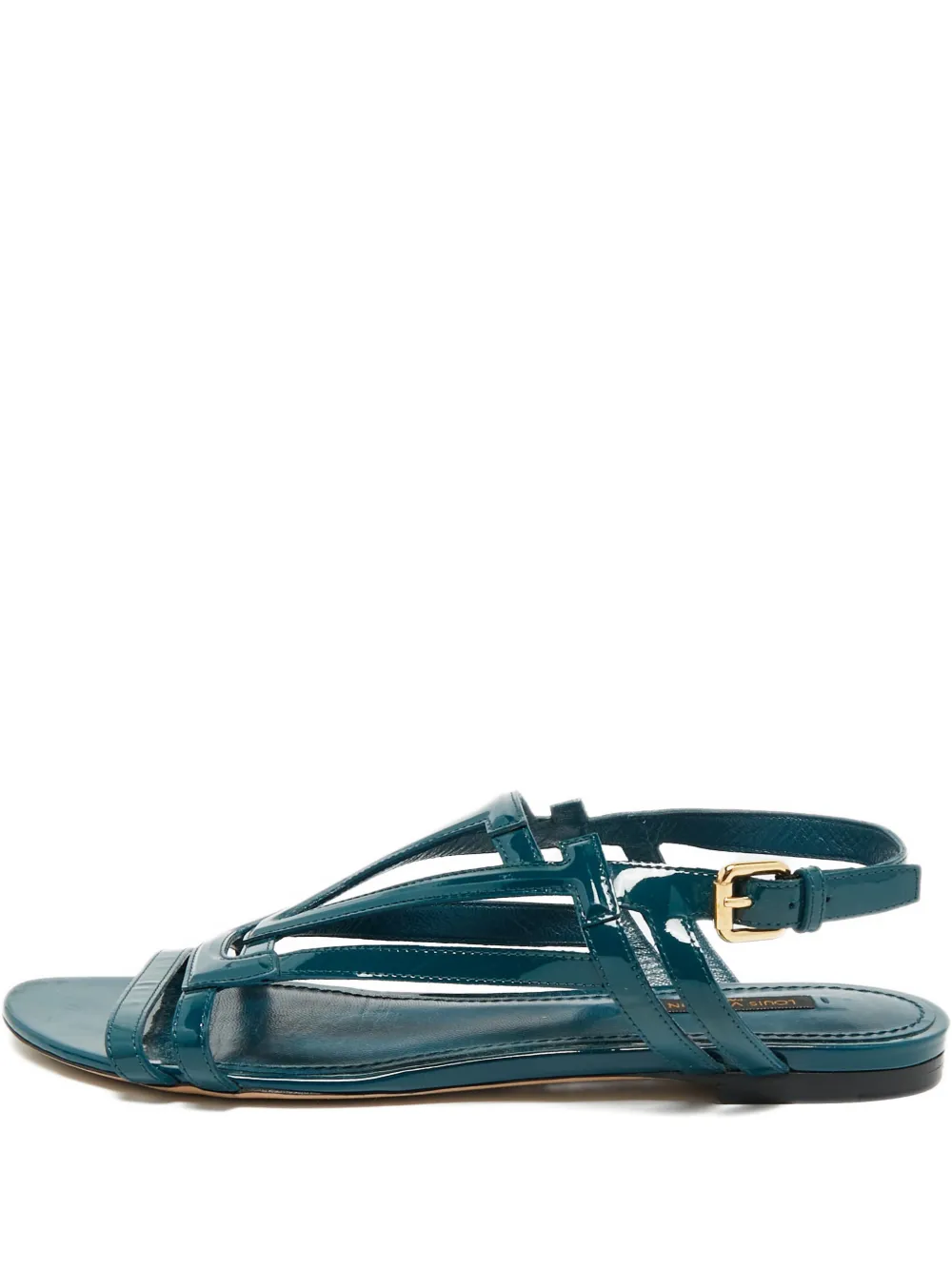 Louis Vuitton Pre-Owned patent-leather straps flat sandals - Blau