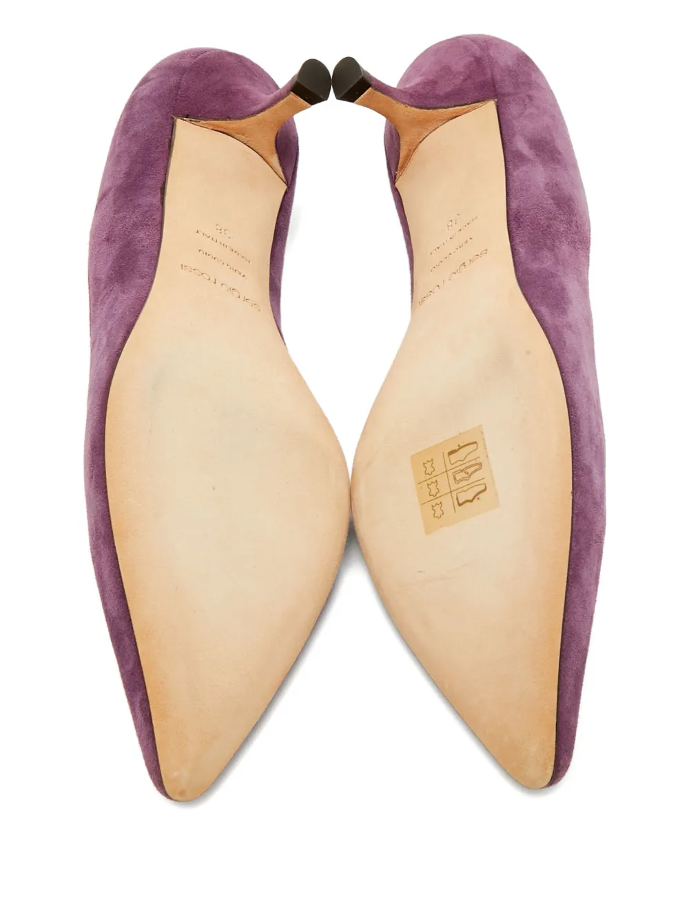 Sergio Rossi pointed-toe suede pumps - Paars