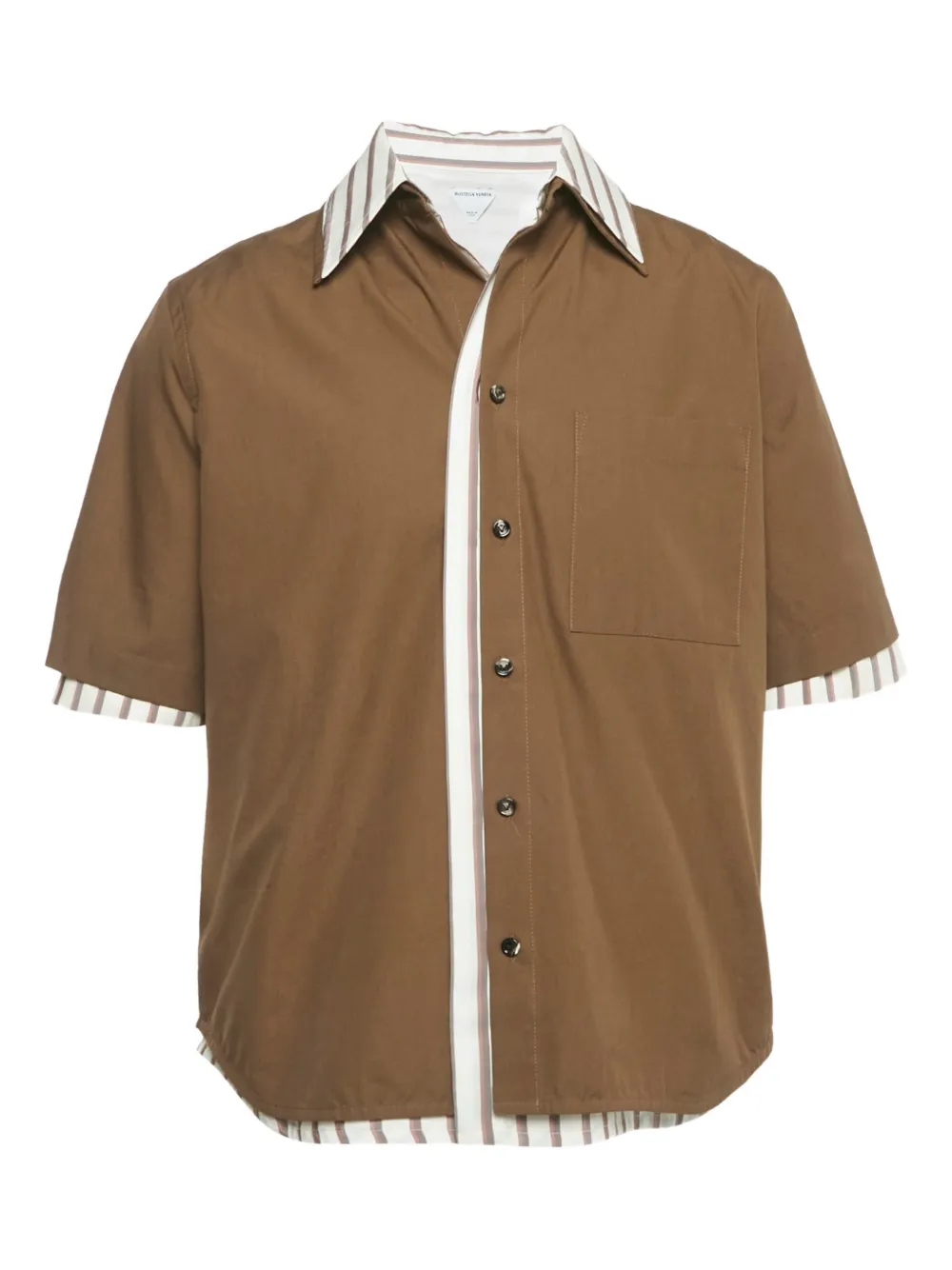 Bottega Veneta Pre-Owned camisa con doble capa 1192974 | marrón | Image 1