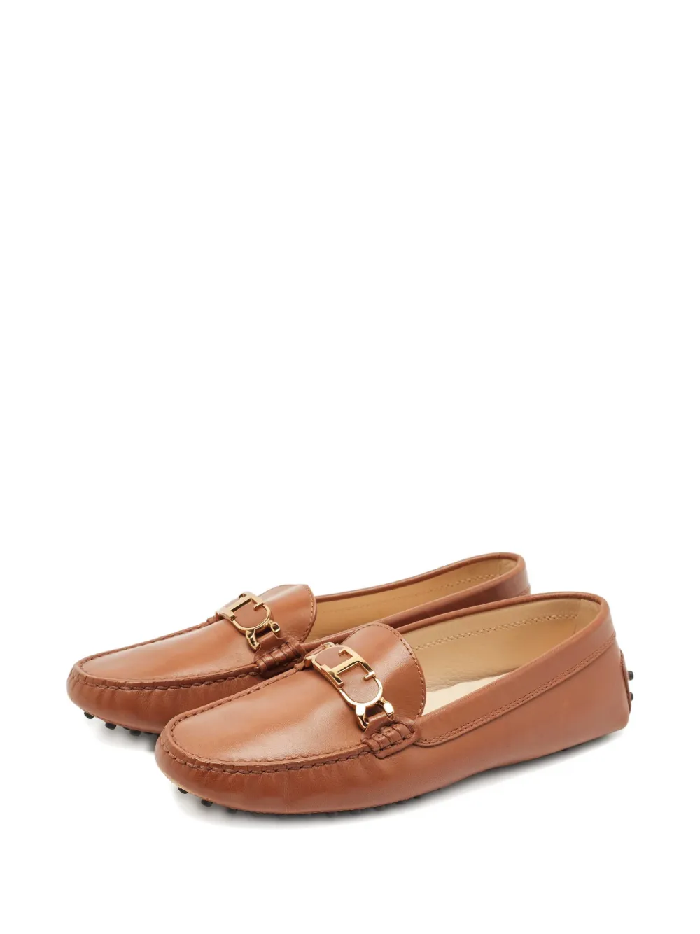 Tod's Vintage logo-buckle loafers - Bruin