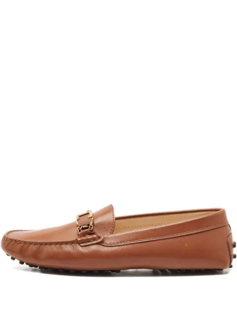 Tod's Vintage logo-buckle loafers