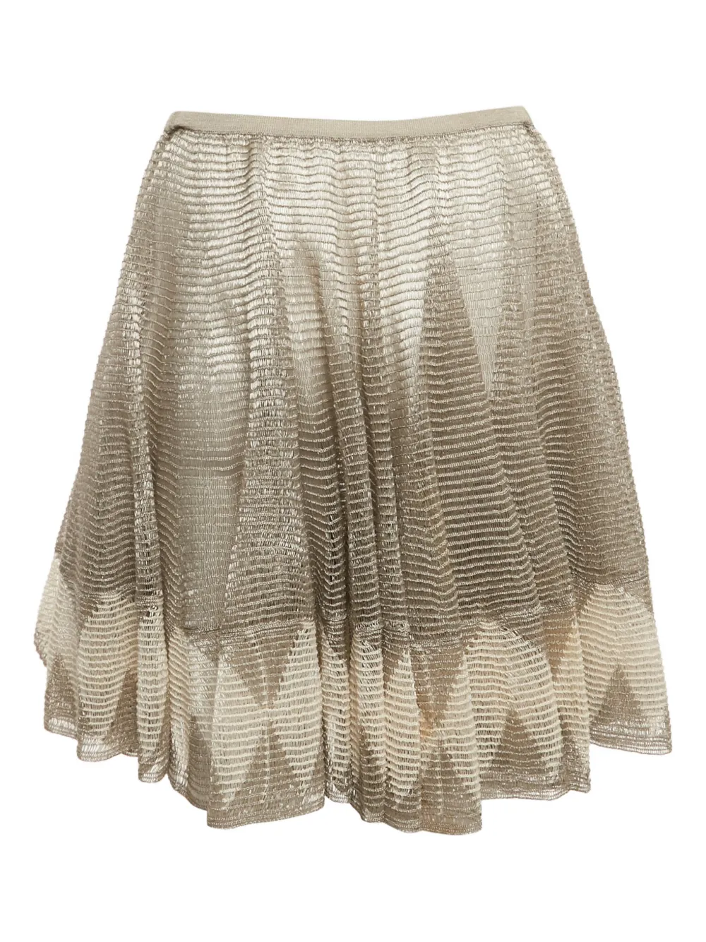 Alaïa Pre-Owned intarsia knit flared mini skirt - Beige