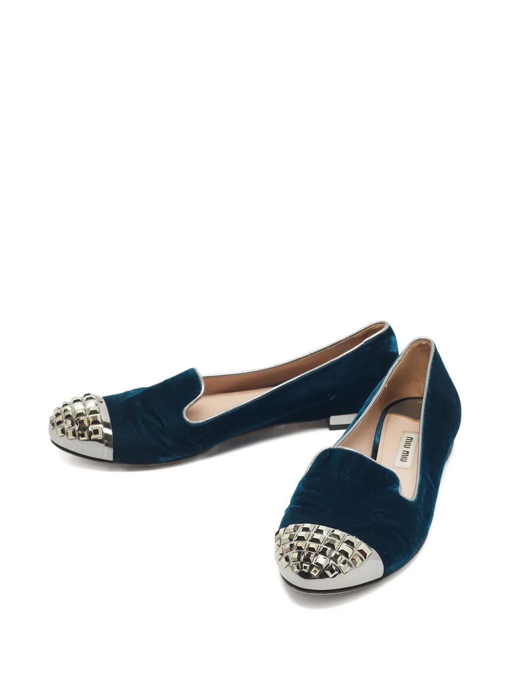 Miu Miu Pre-Owned Fluwelen balletschoenen met ronde neus - Blauw