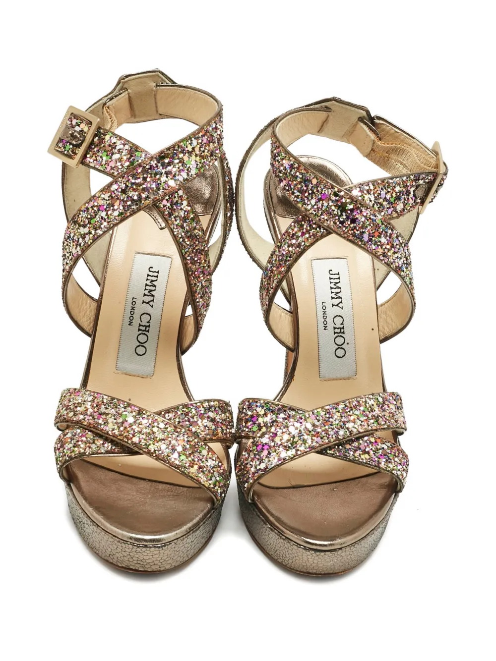 Jimmy Choo Pre-Owned sandalias con plataforma y glitter | Image 2