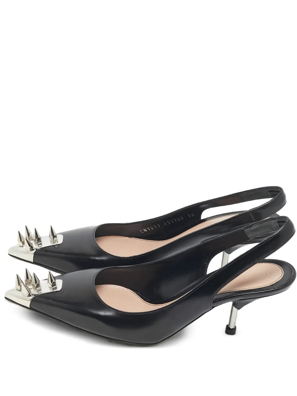 Alexander McQueen Pre-Owned spikes-detail slingback pumps - Schwarz