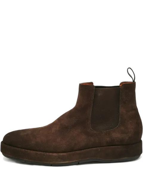 Santoni suede pull-tab boots