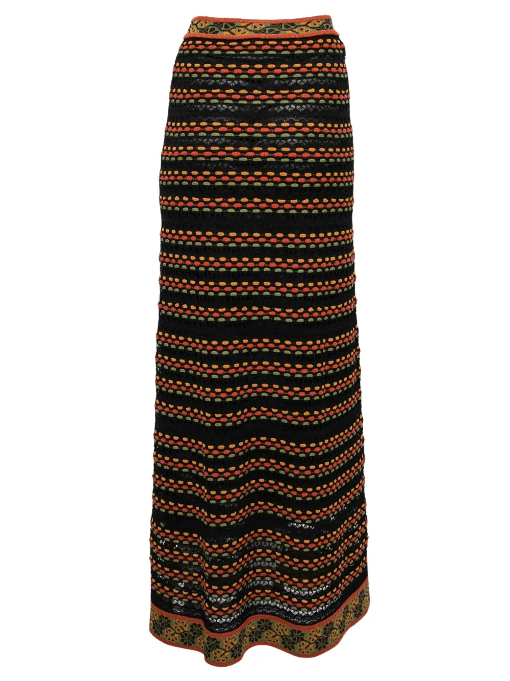 Missoni Pre-Owned perforated-knit maxi skirt - Zwart