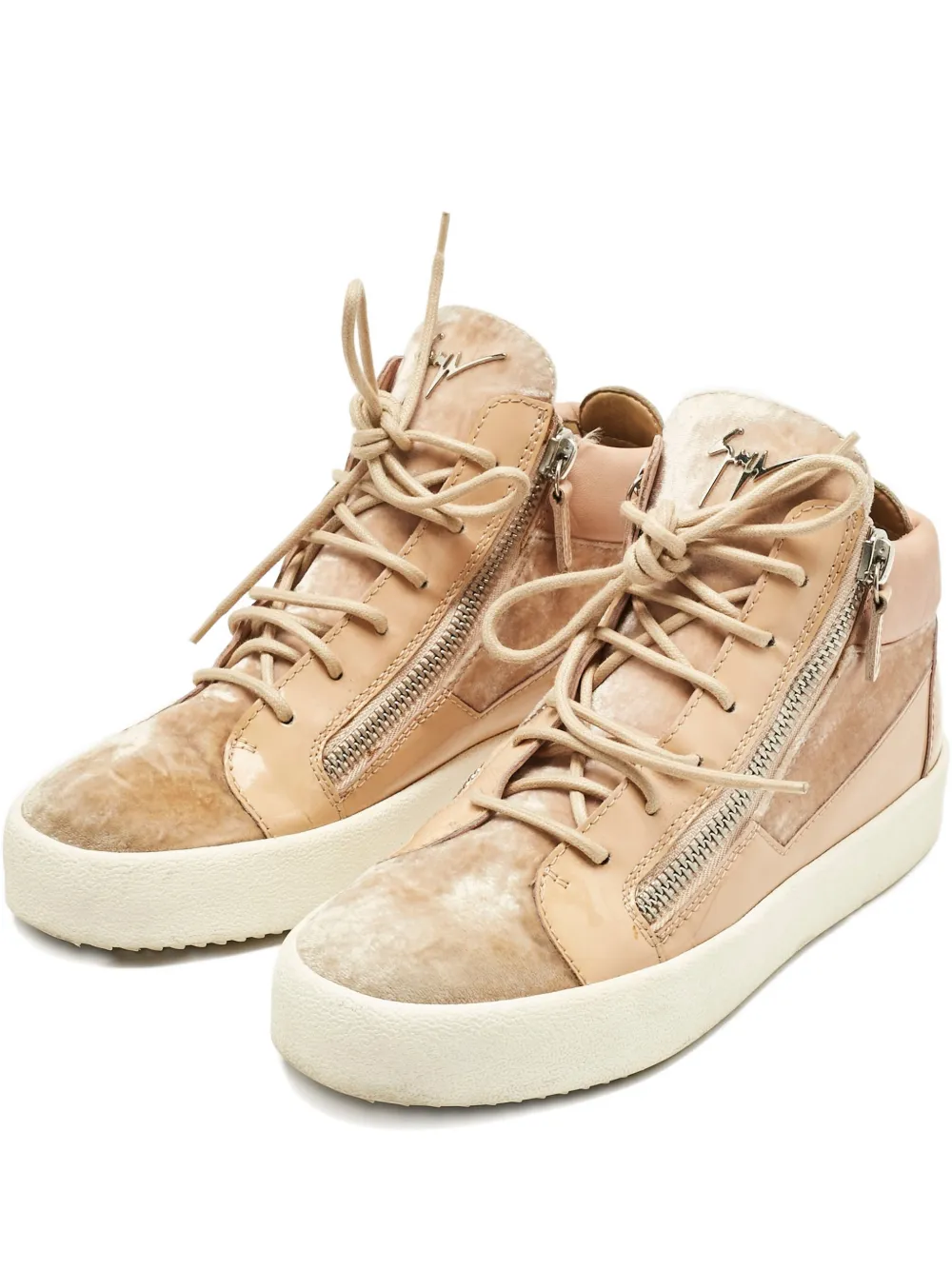 Giuseppe Zanotti Vintage Frankie leather high-top sneakers - Nude