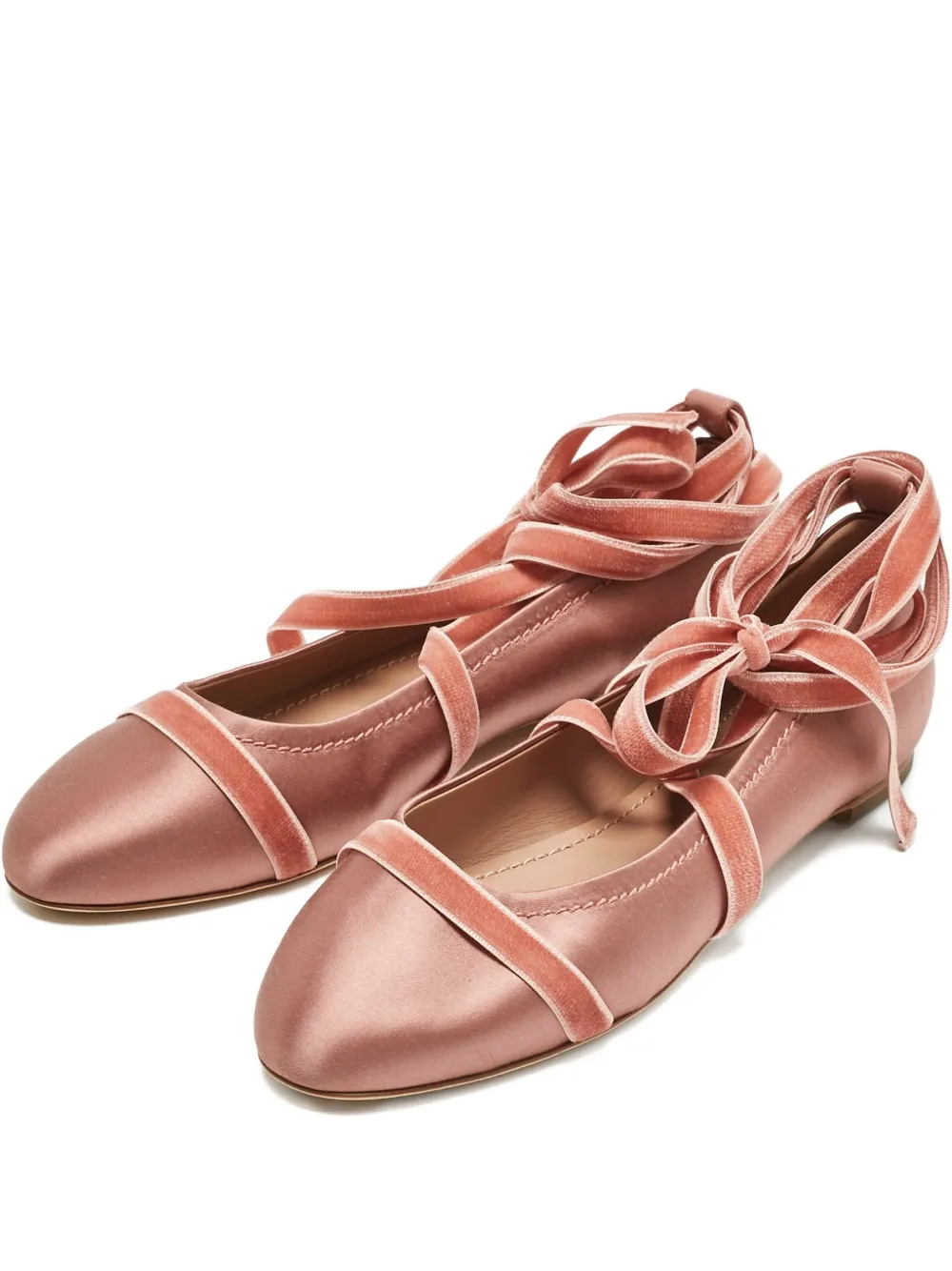 Malone Souliers satin velvet ballet flats - Rosa