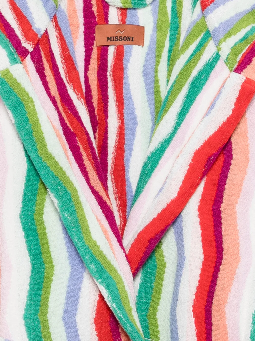  Missoni Hooded Stripe-pattern Bath Robe - White 