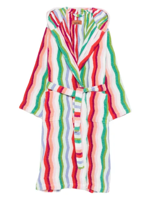 Missoni Home hooded stripe-pattern bath robe