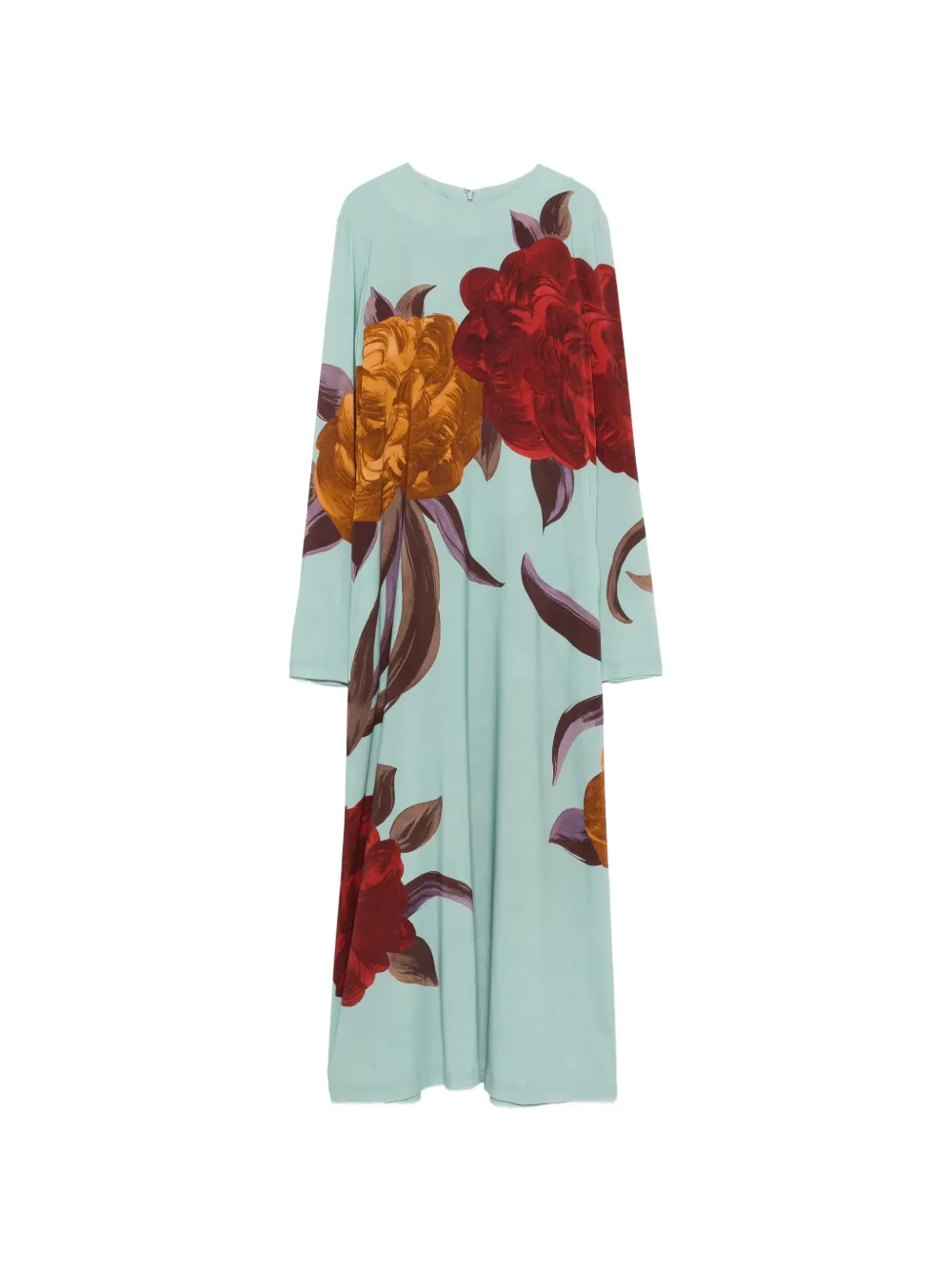 La DoubleJ Sablé Peony Placée floral-print maxi dress - Blu