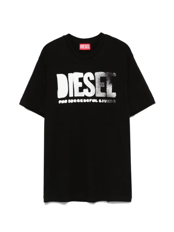 Diesel Kids Camiseta Thide Over Com Logo | Preto | FARFETCH BR