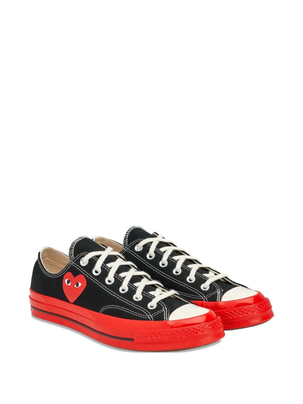 Comme Des Garçons Play x Converse Sneakers met hart patroon Zwart