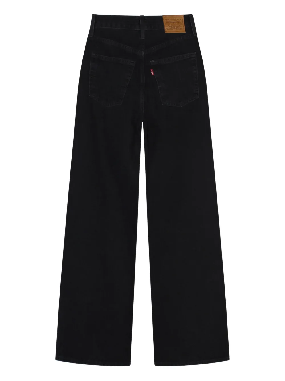 Levi's Premium Ribcage jeans met wijde pijpen - Zwart