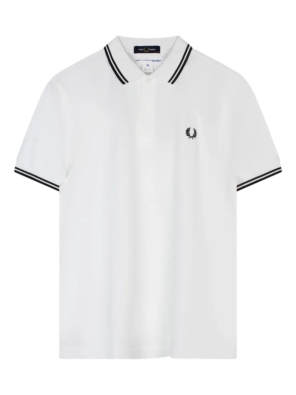 Comme Des Garçons Shirt Polo con dettaglio a righe - Bianco