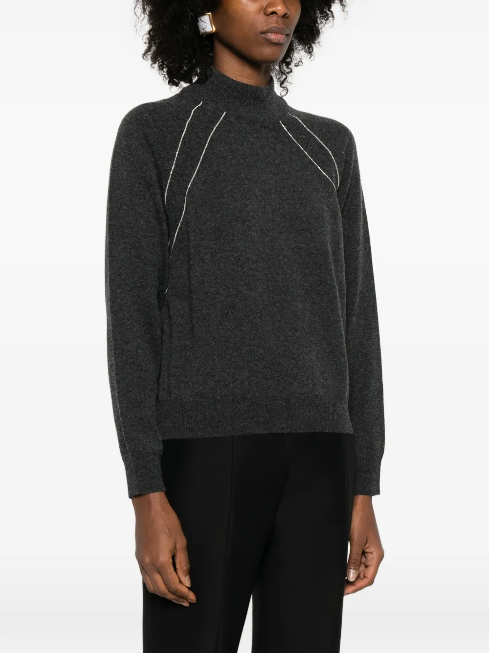  Peserico Bead-detailed Sweater - Grey 