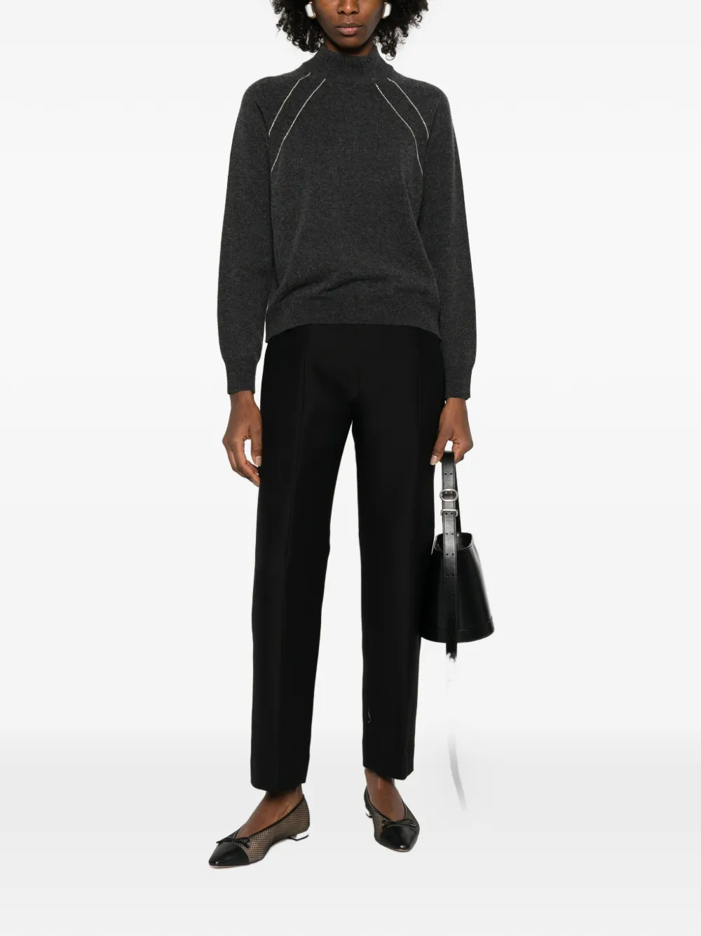  Peserico Bead-detailed Sweater - Grey 
