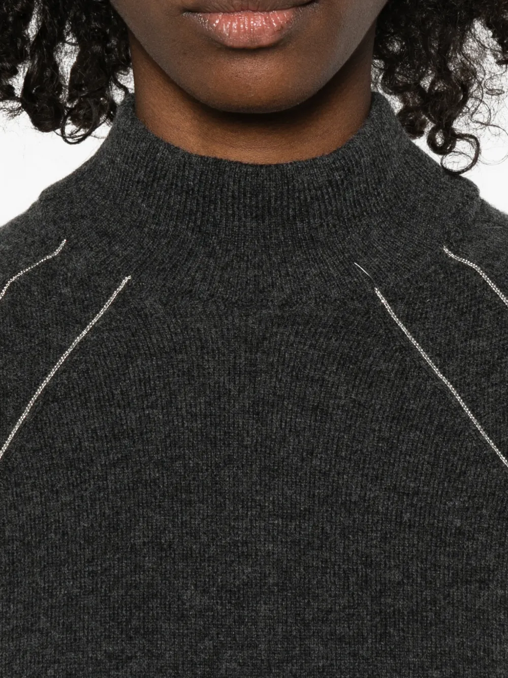 Peserico Trui met kralendetail Grijs