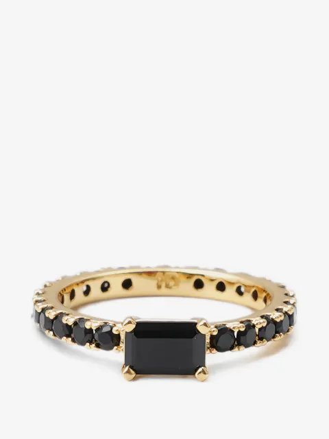 Izabel Display Ultra slim ring emerald-cut crystal rings