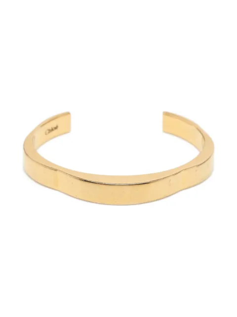 Chloé Pre-Owned logo-engraved cuff bracelet