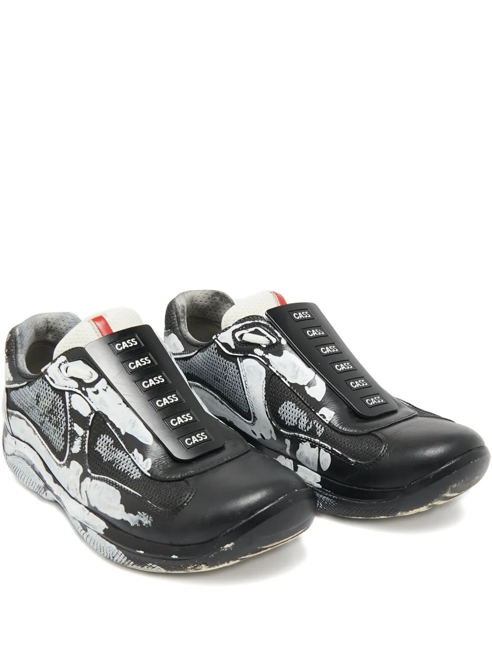 Prada Pre-Owned leather mesh sneakers | Black | Image 1