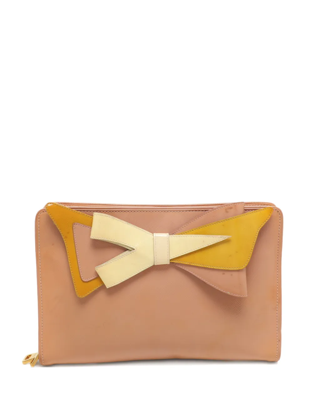 Prada Pre-Owned bow adjustable-strap shoulder bag - Toni neutri