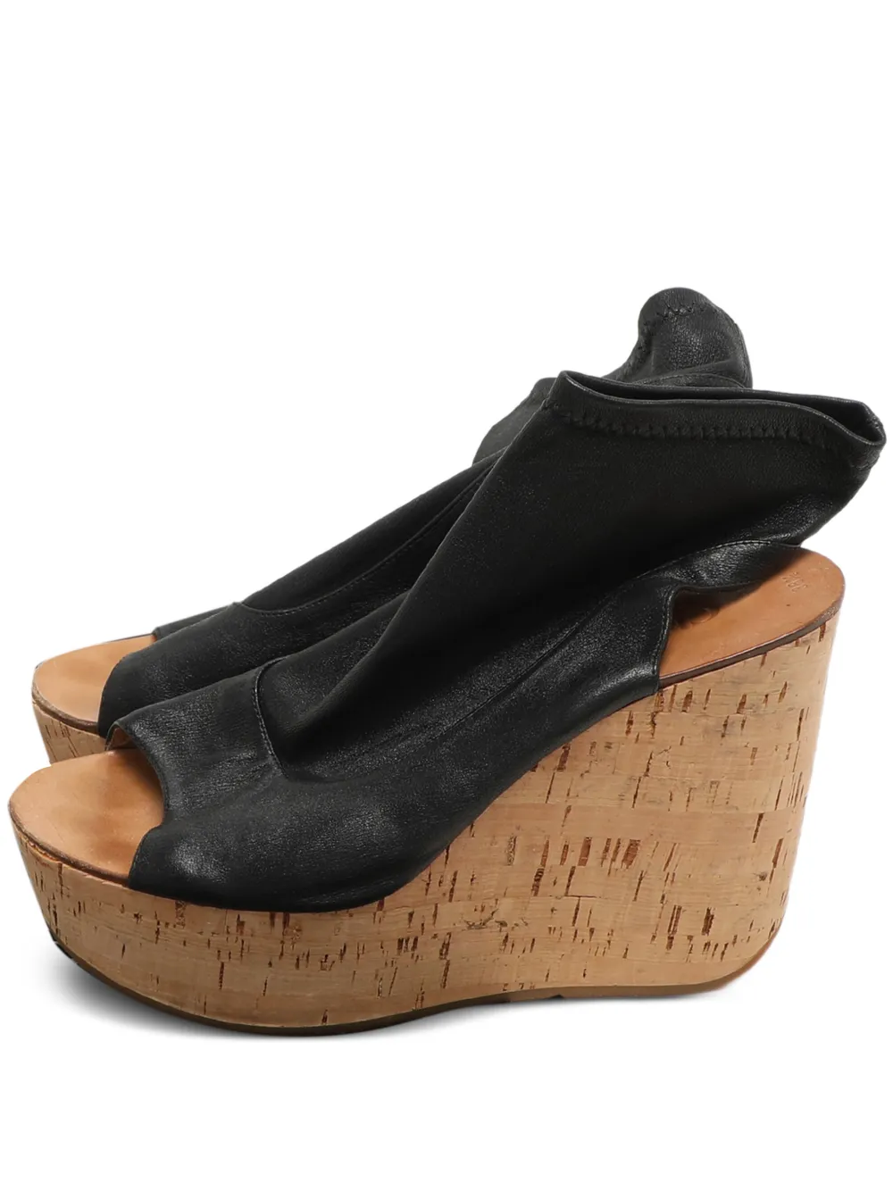 Chloé Pre-Owned cut-out wedge-sole boots – Black