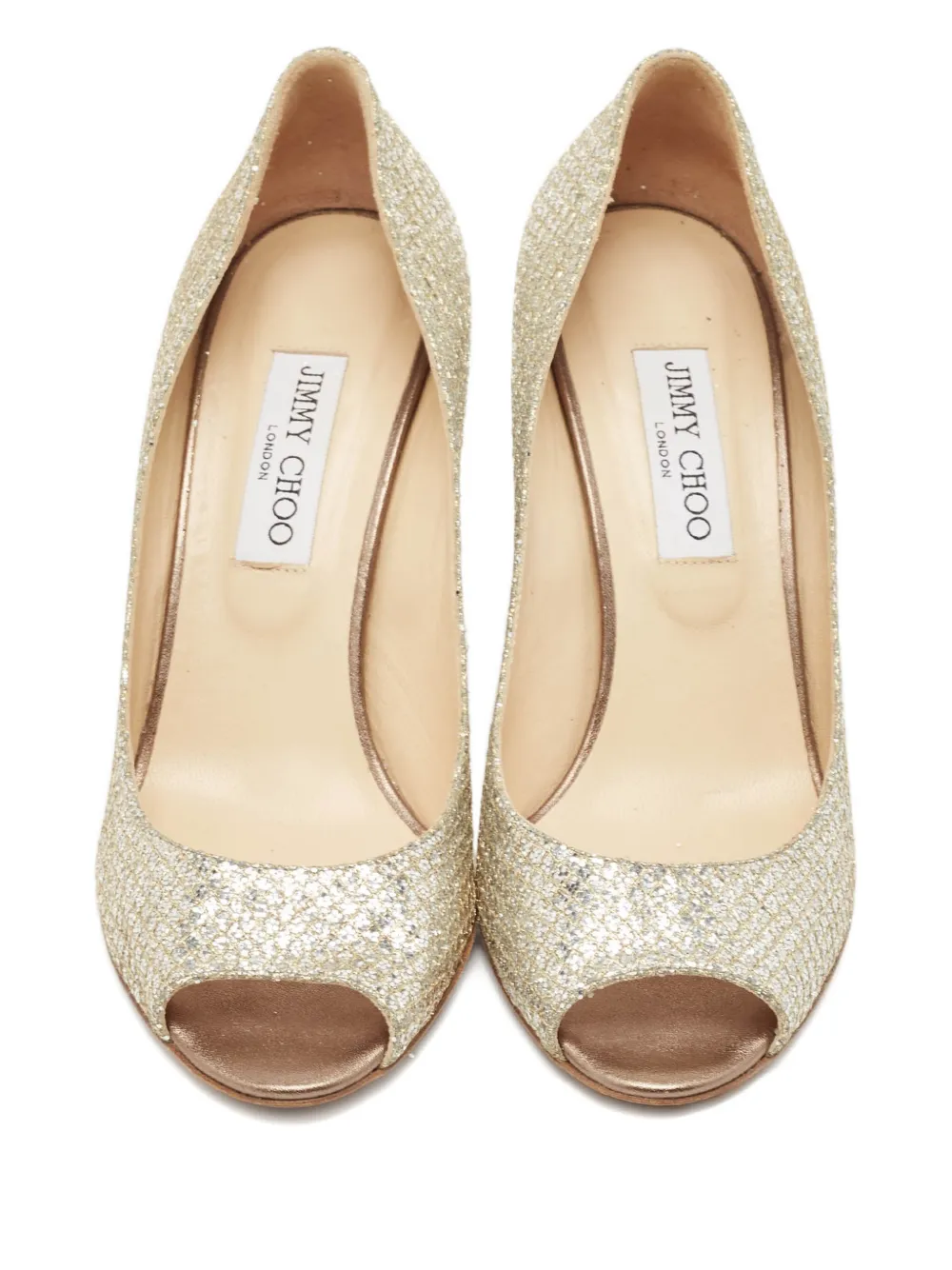 Jimmy Choo Pre-Owned Baxen glitter sandals - Oro