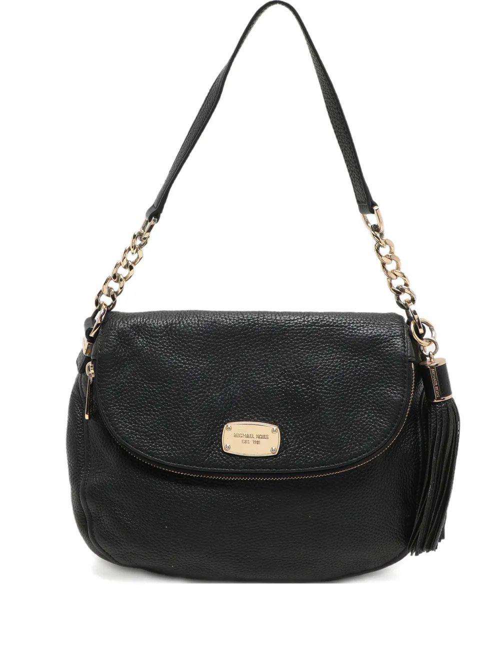 Michael Michael Kors Borsa a spalla in pelle con nappina - Nero