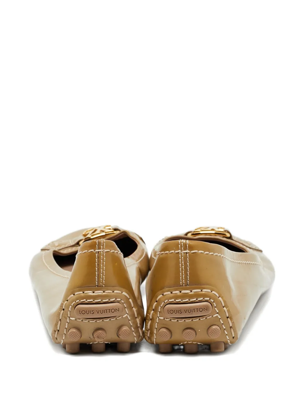 Louis Vuitton Pre-Owned Oxford patent-leather ballet flats - Bruin