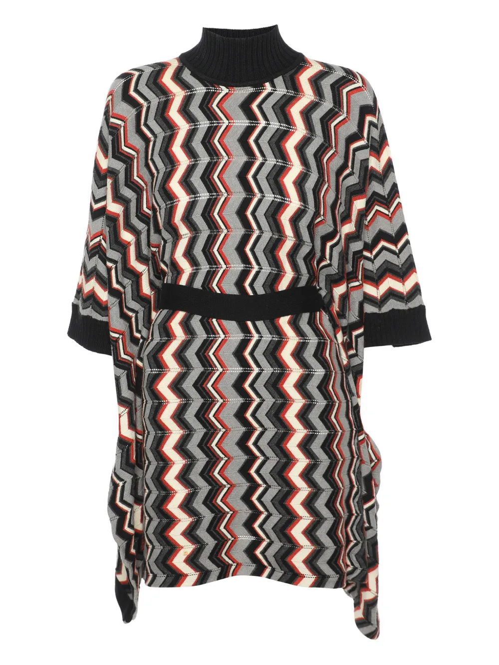 Pre-owned Missoni Zigzag Knit Cape In Gray