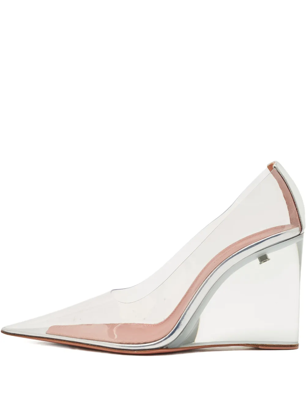 Amina Muaddi Ane Wedge-Pumps - Weiß