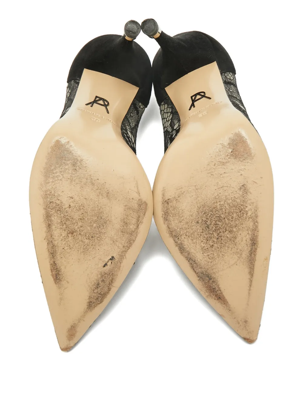 PAUL ANDREW Pre-owned Sidai Lace-detail Pumps In Black