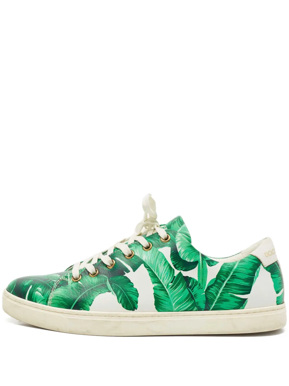 Dolce & Gabbana Pre-Owned banana leaf leather sneakers - Grün