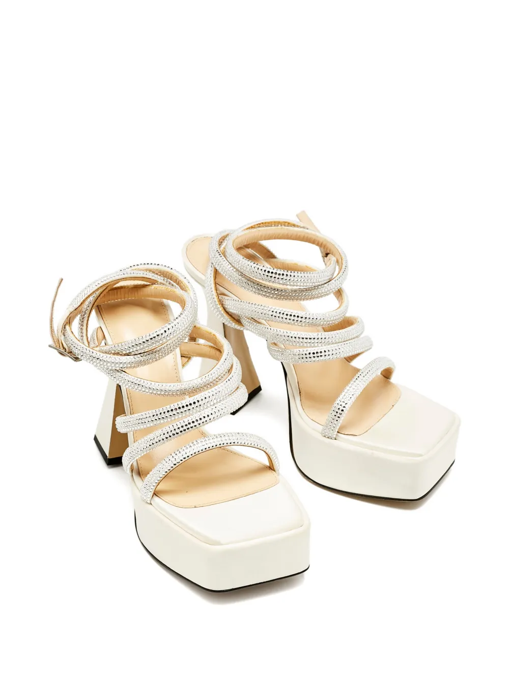 MACH & MACH Sydney crystal-embellished sandals - Wit