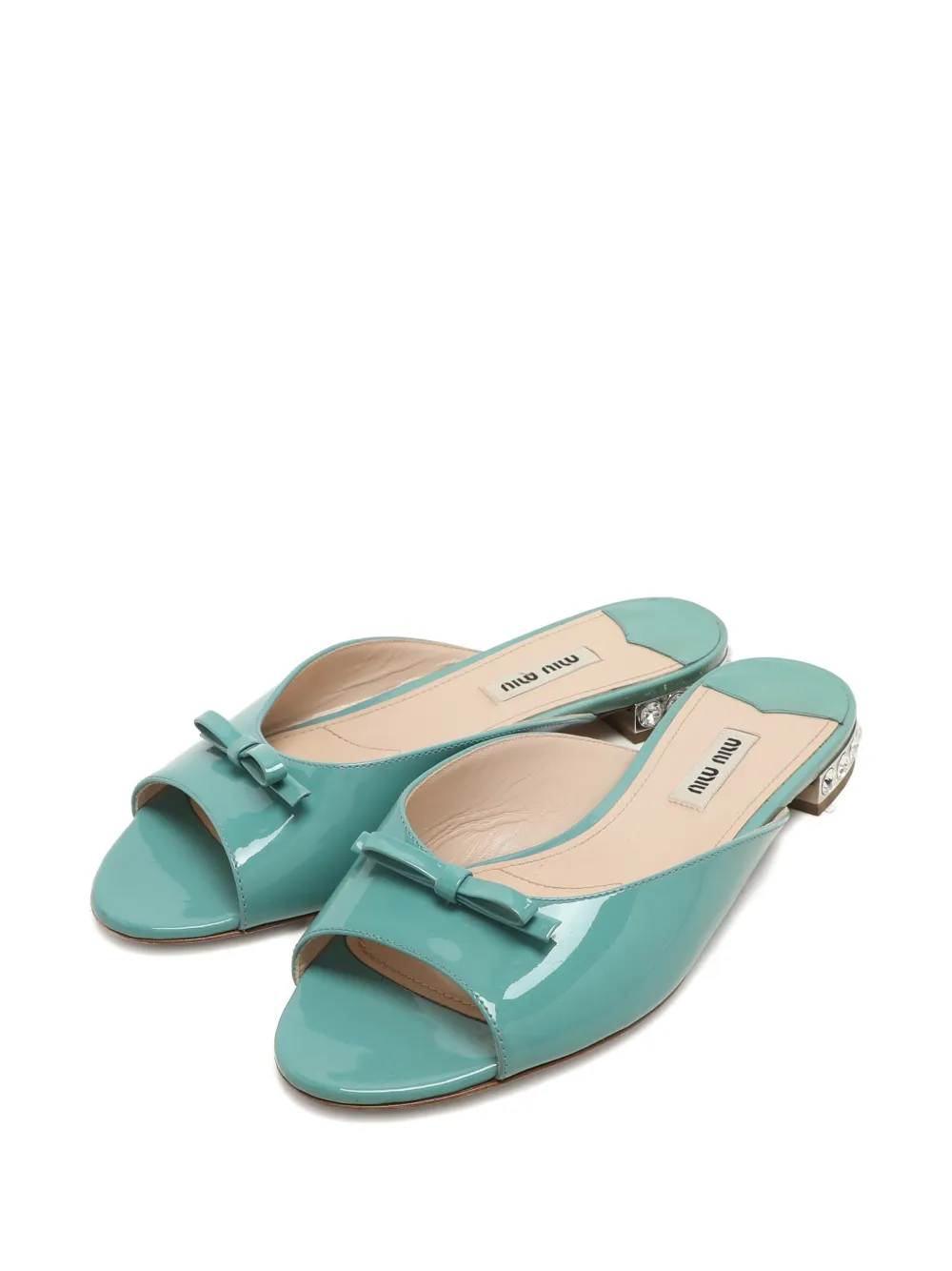 Miu Miu Pre-Owned Bow patent leather shoe | Image 2