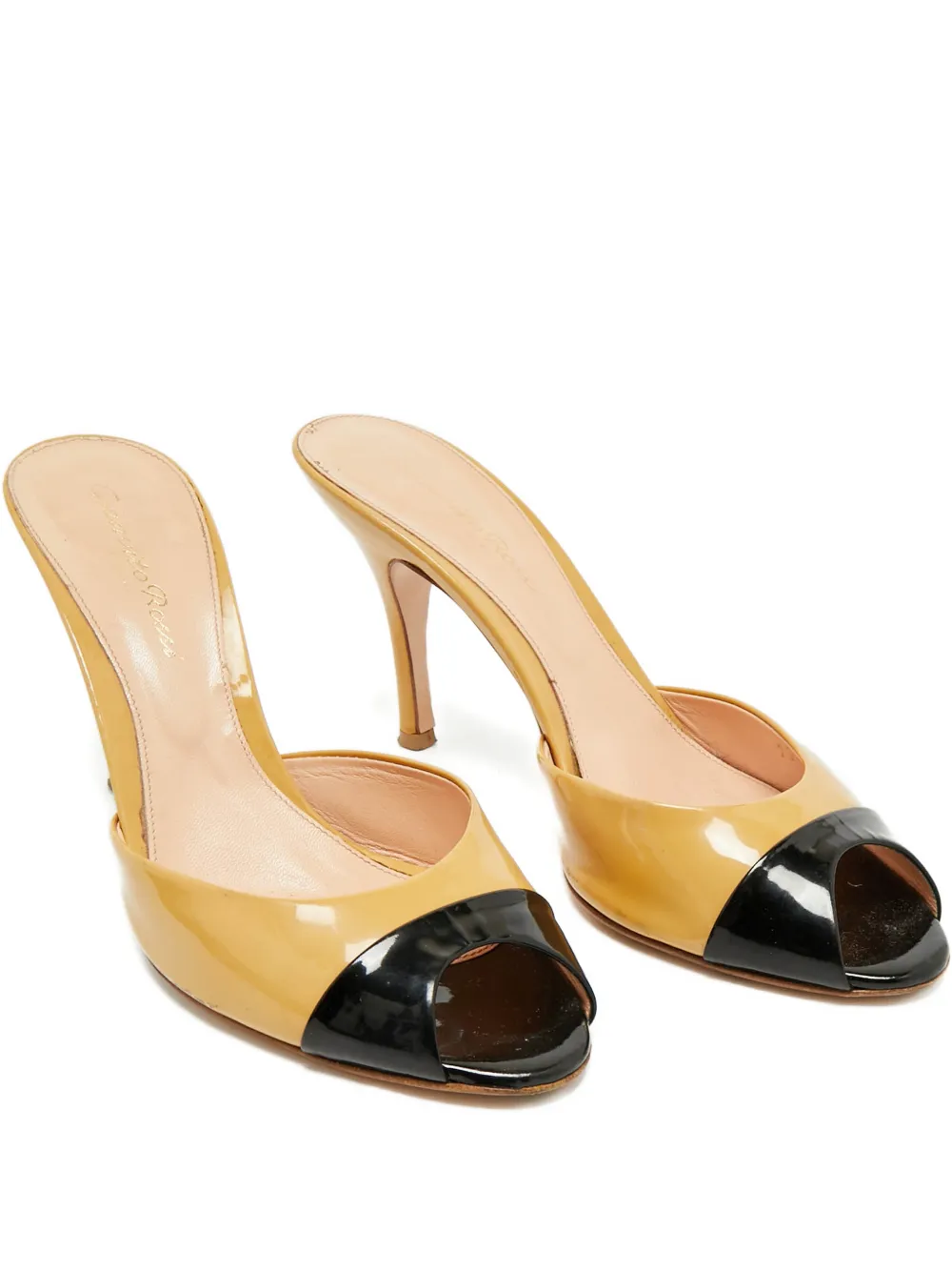 Gianvito Rossi peep-toe two-tone sandals - Nude