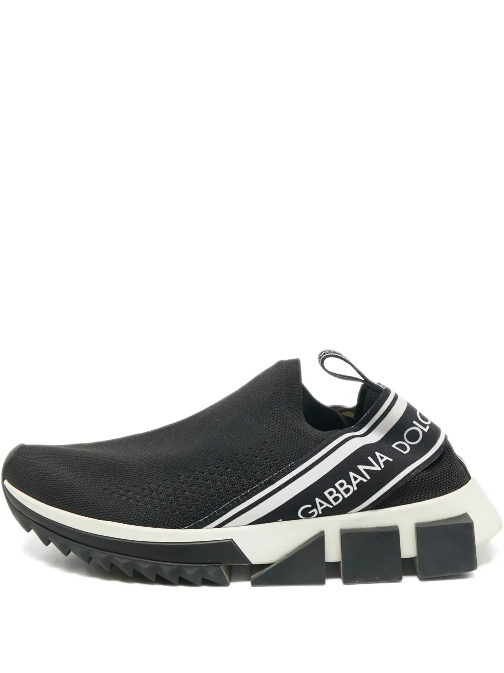 Pre-owned Dolce & Gabbana Sorrento Logo-tape Sneakers In Black