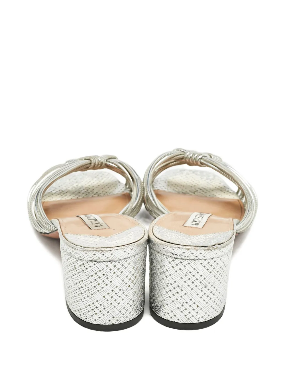 Aquazzura woven twist strap sandals - Zilver
