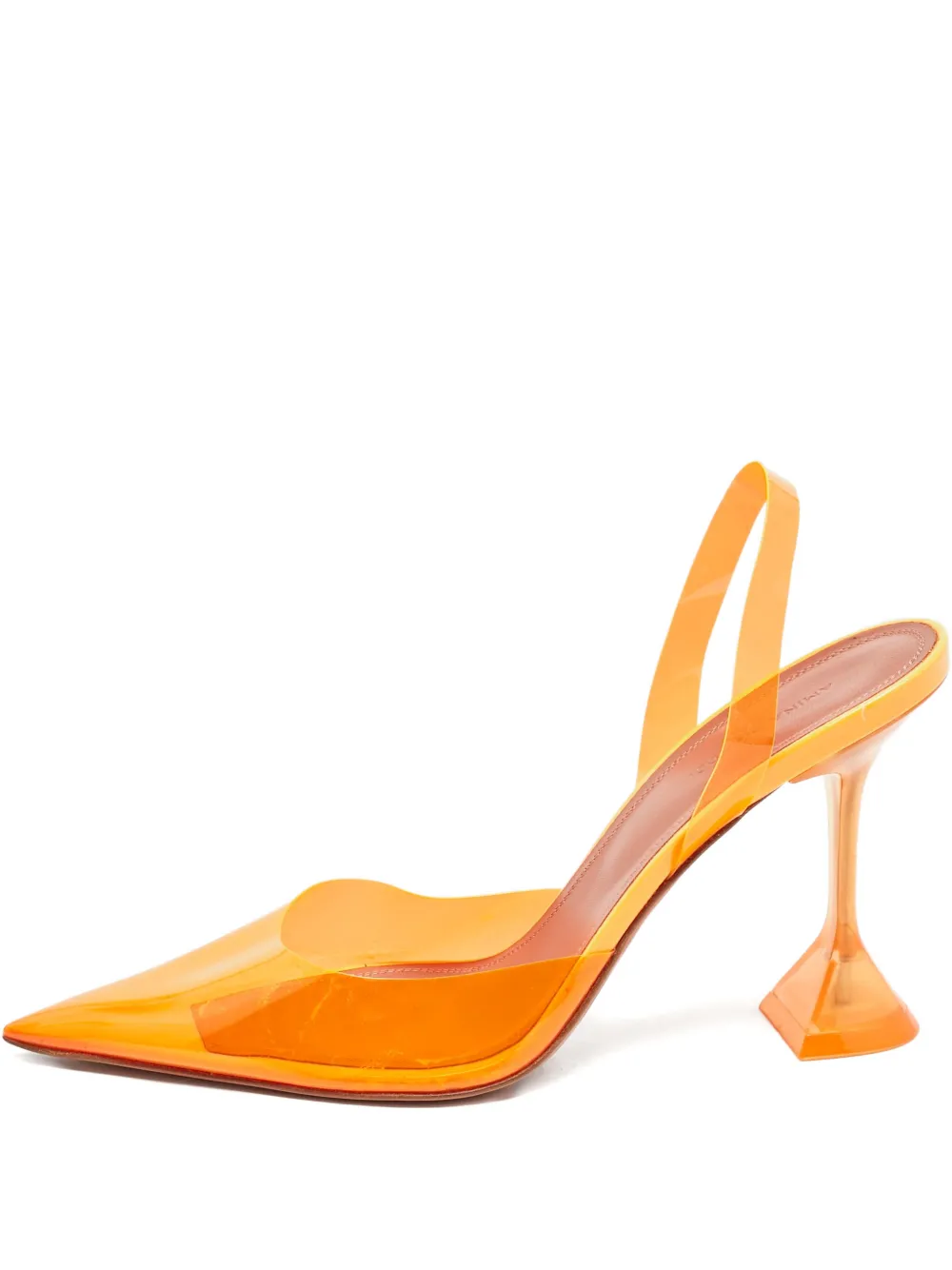 Amina Muaddi pointed-toe bow pumps | Orange | Image 1
