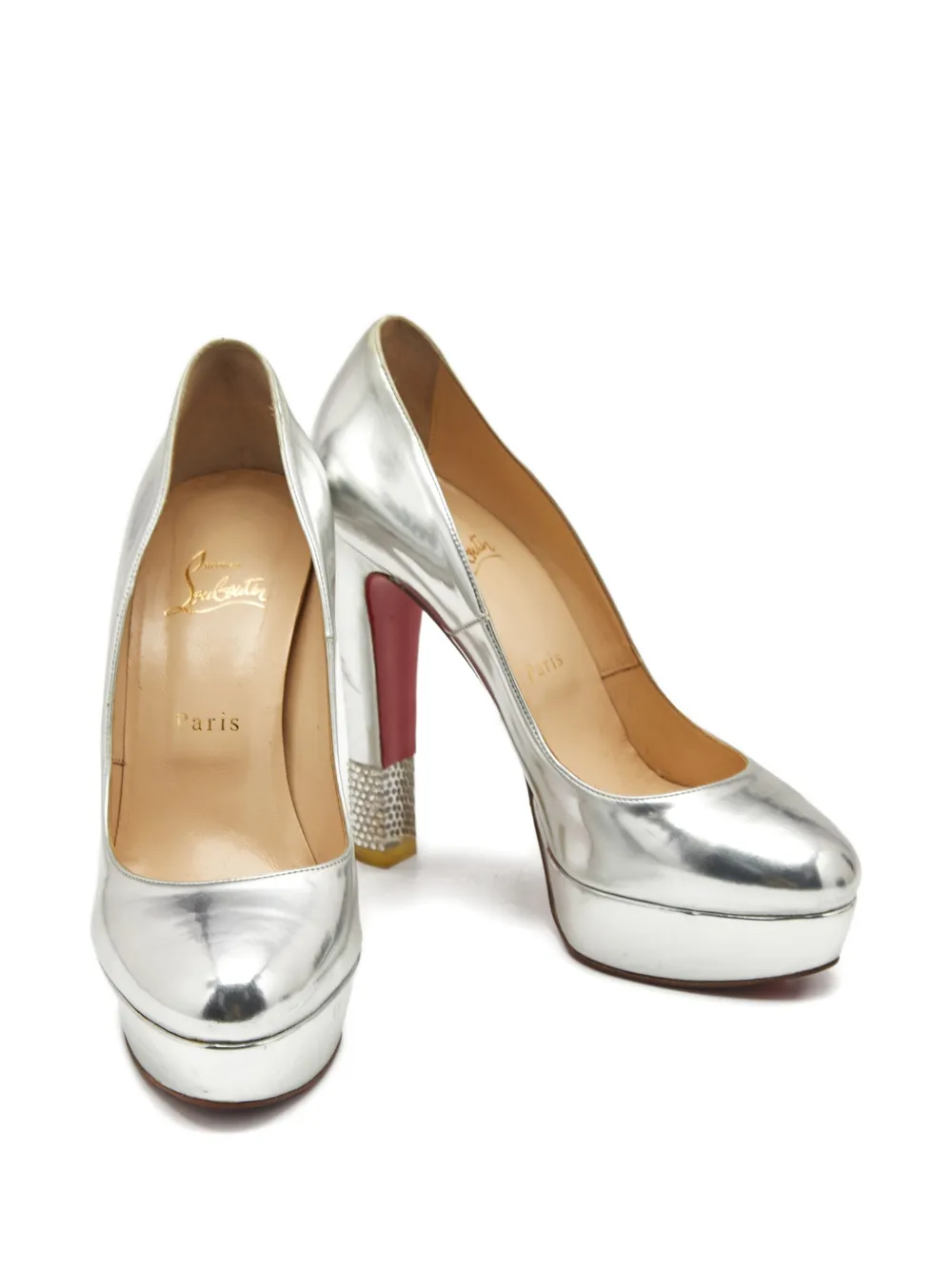 Christian Louboutin Pre-Owned crystal-embellished heeled pumps - Zilver