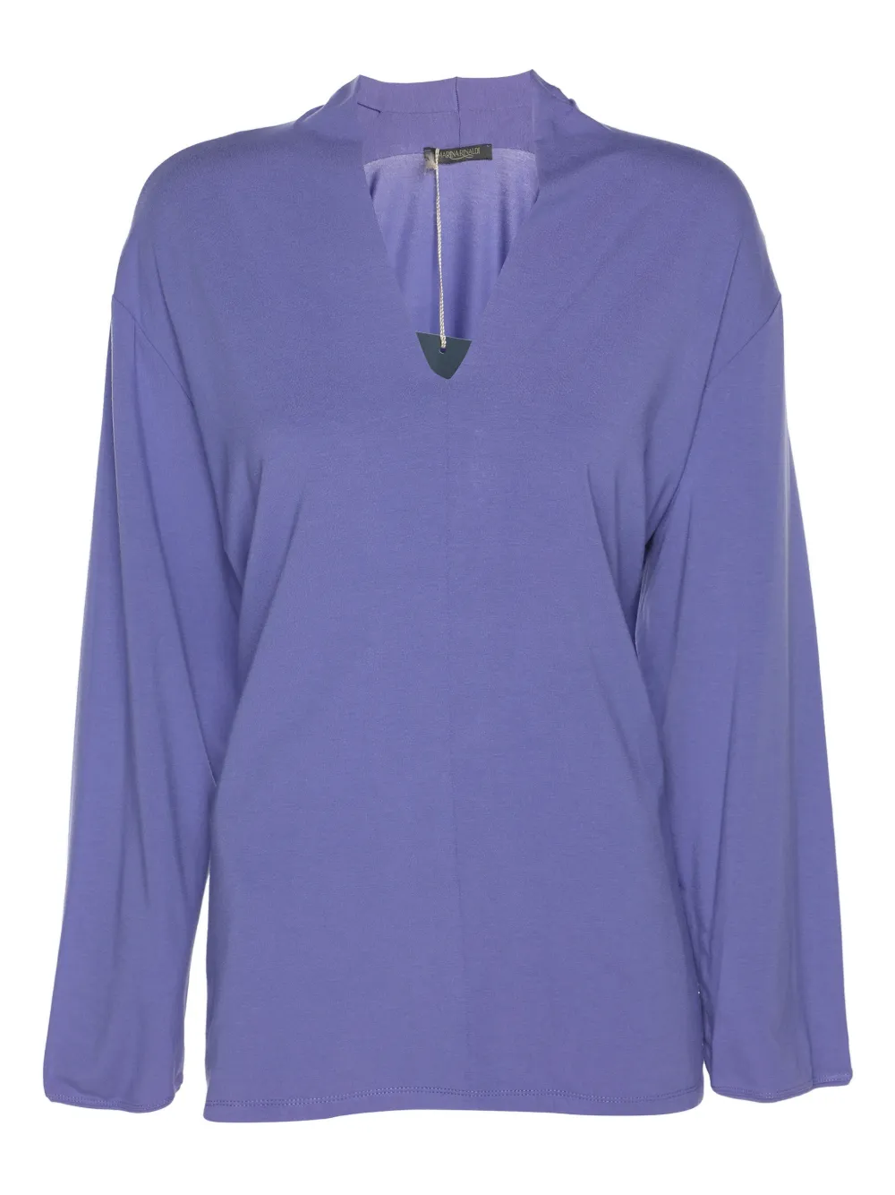 Pre-owned Marina Rinaldi V-neck Blouse In Purple